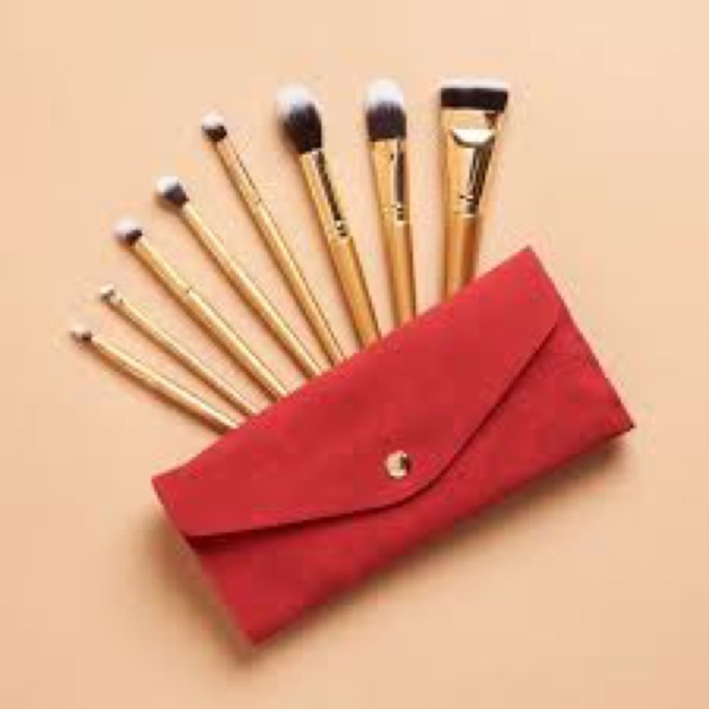 LUXIE 8pc Gold Brush Set NEW